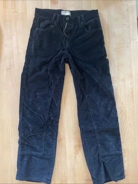 Free People Black Corduroy Straight-Leg Pants